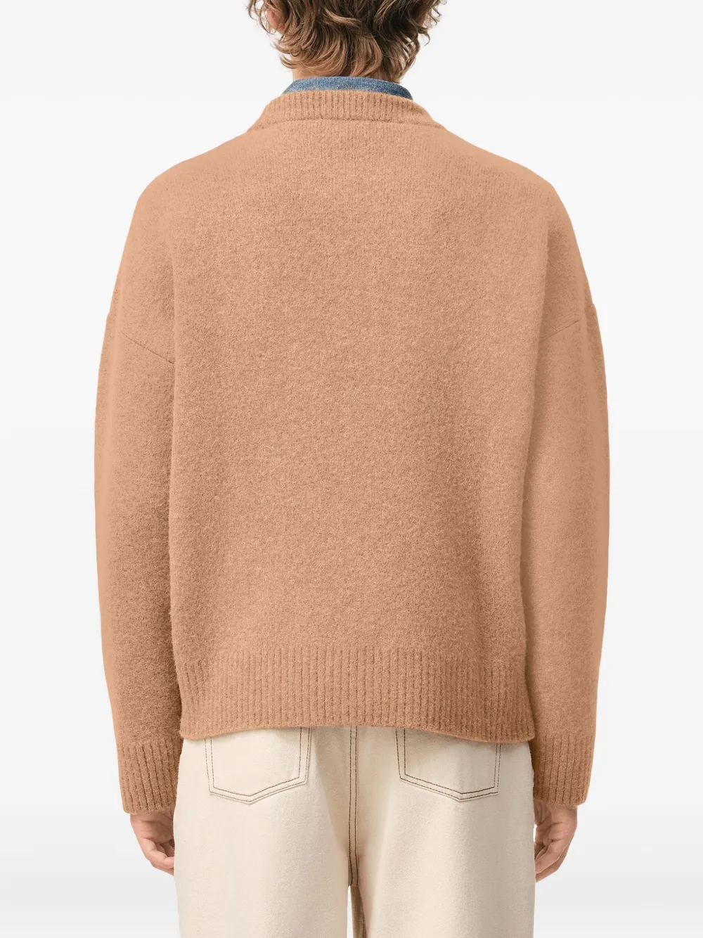 Ami Alexandre Mattiussi Brown Alpaca Ami De Coeur Crewneck Sweater Brown In Neutral