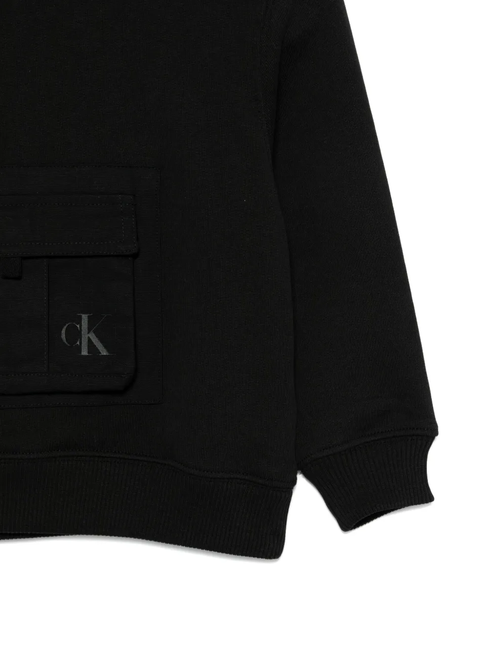 Calvin Klein Pocket Hoodie In Black