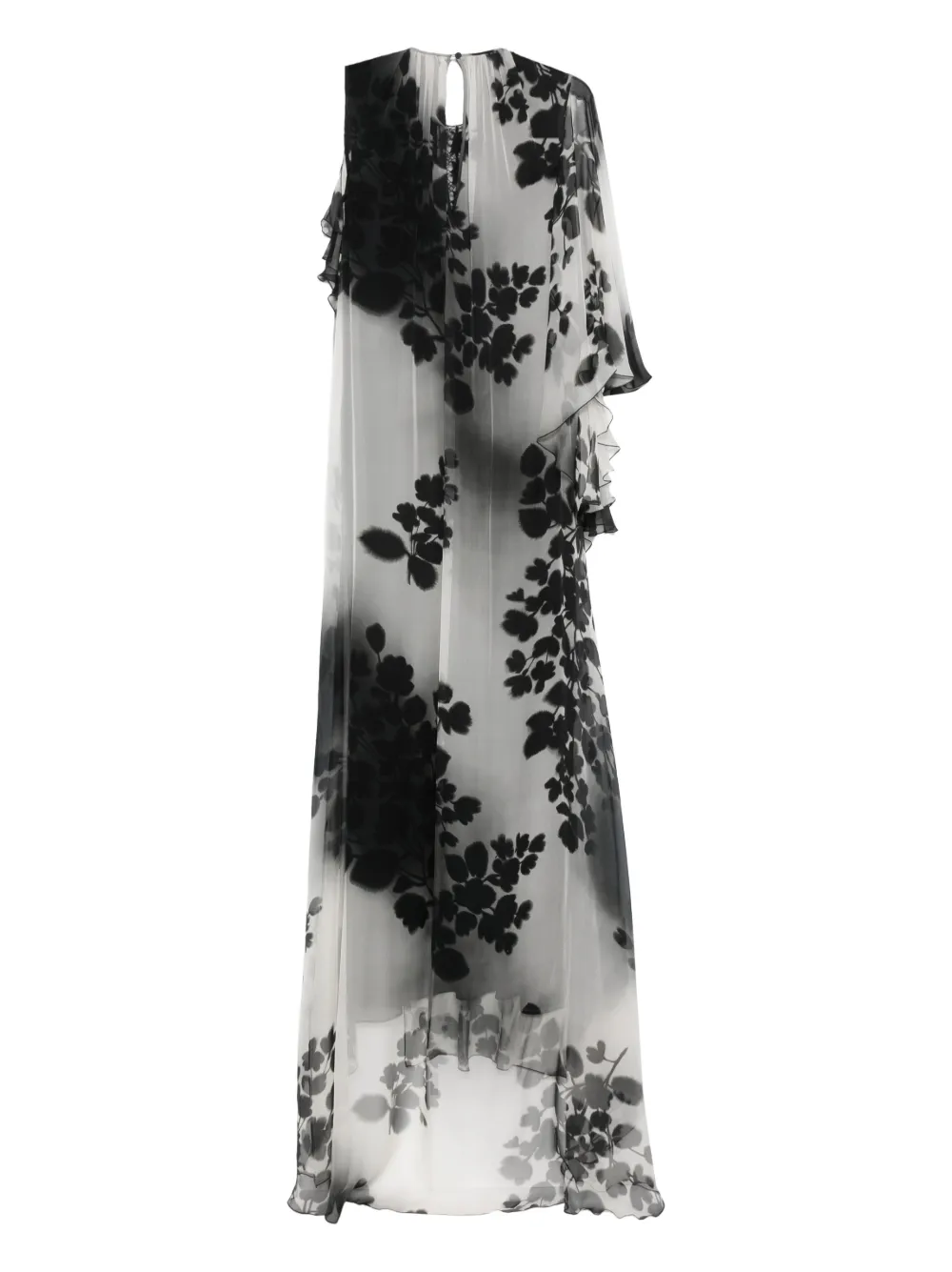 Antonio Marras ruffled floral asymmetric dress - Zwart