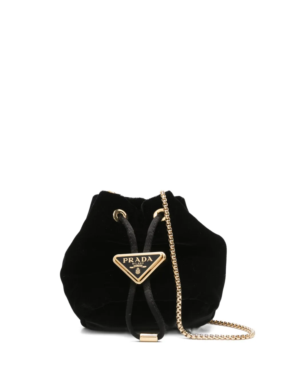 Prada Pre-Owned velvet drawstring mini bag | Black | Image 1