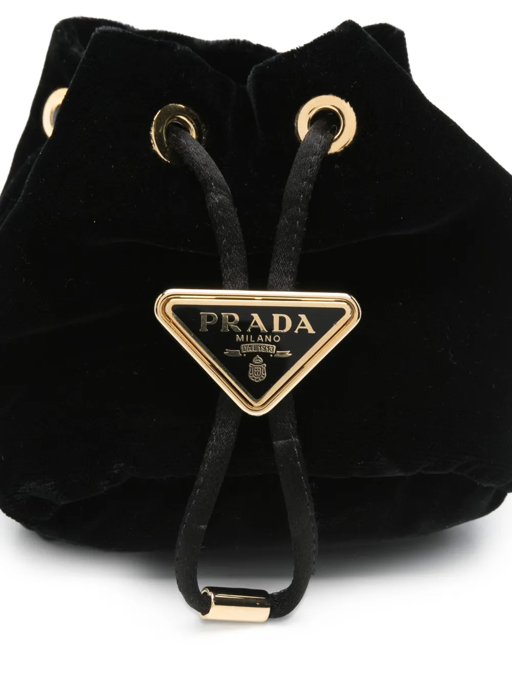 PRADA Pre-owned Velvet Drawstring Mini Bag In Black