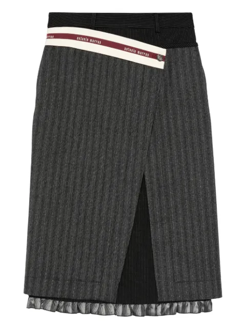Antonio Marras falda midi con volantes y estampado de rayas diplomáticas