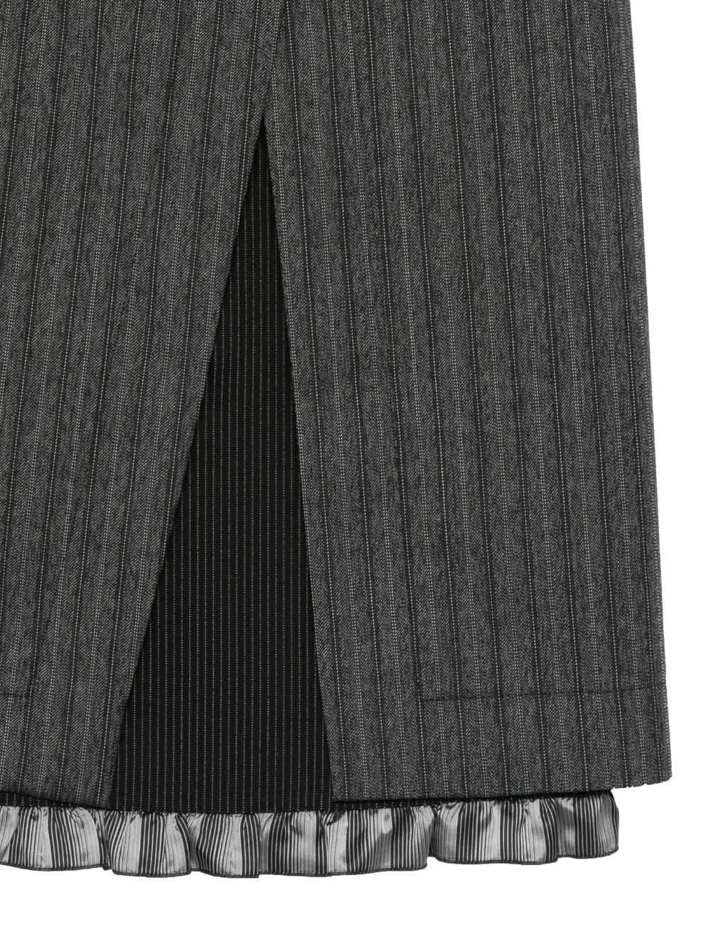Antonio Marras Pinstripe Ruffled Midi Skirt In Black