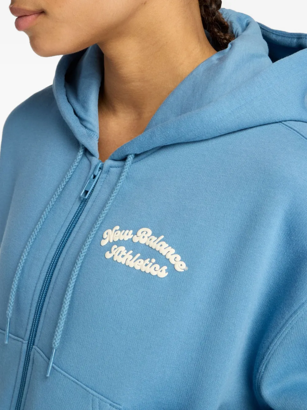 New Balance Linear Heritage hoodie met rits Blauw