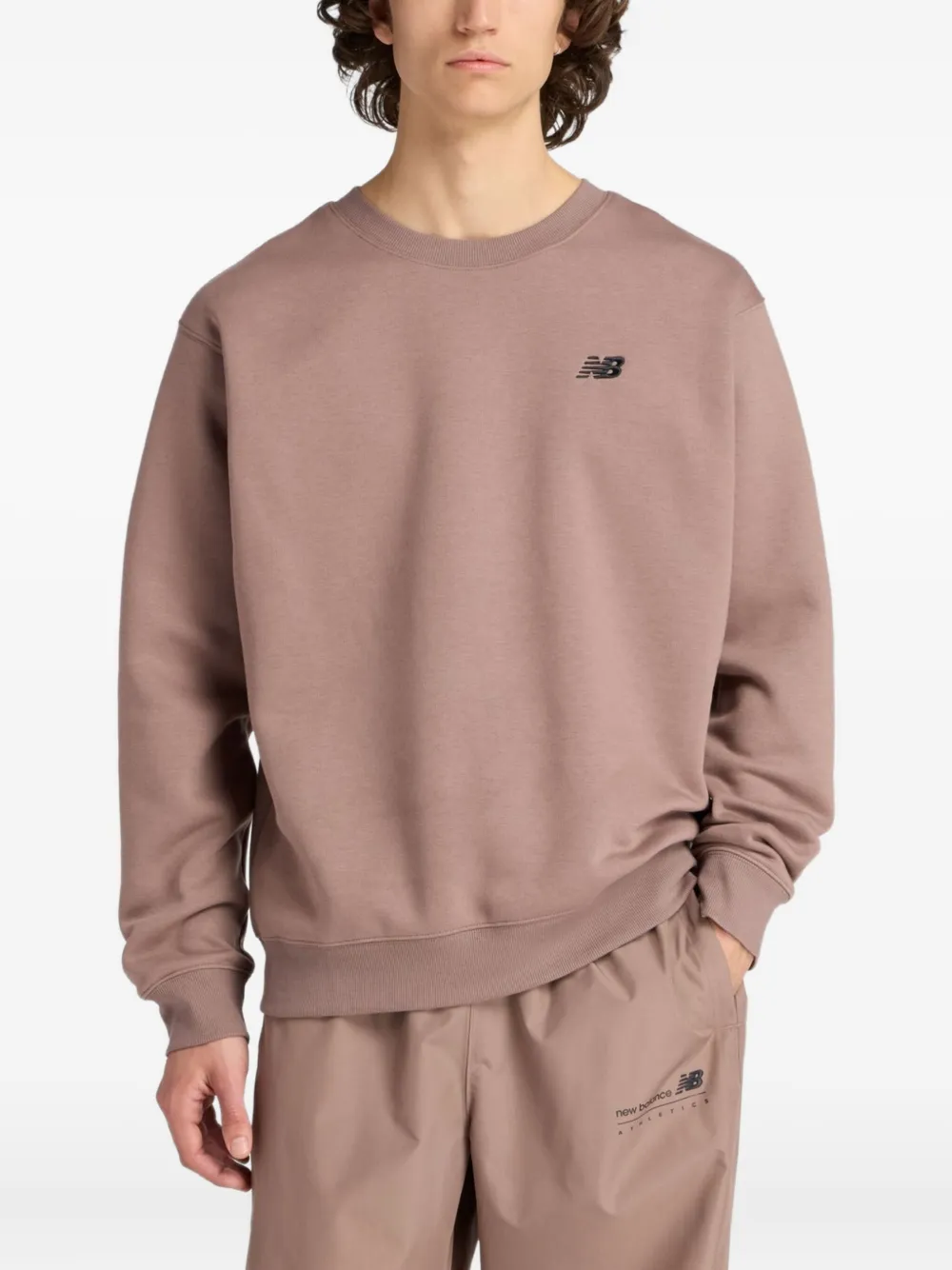 New Balance Felpa girocollo Linear Graphic - Marrone