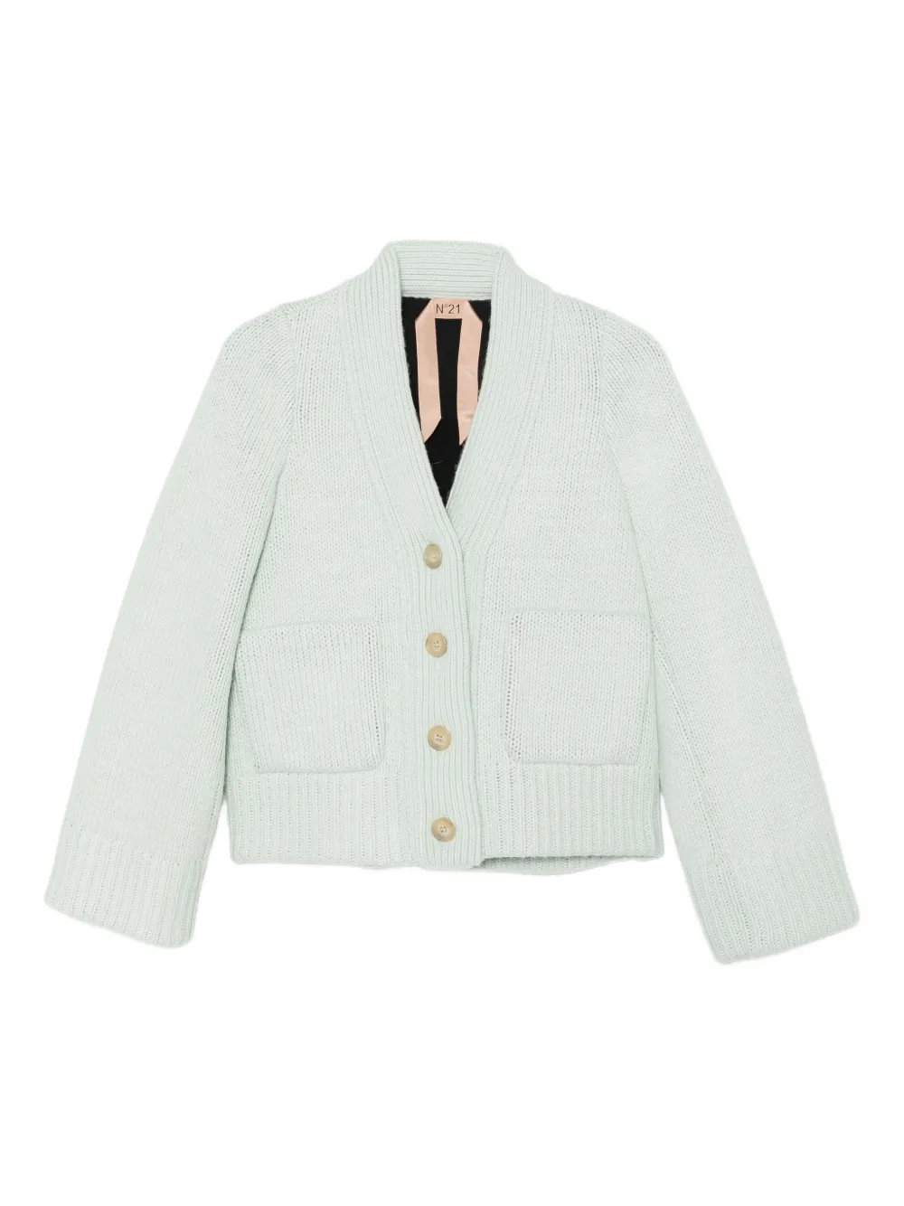 N°21 Pocket Button Cardigan In Green