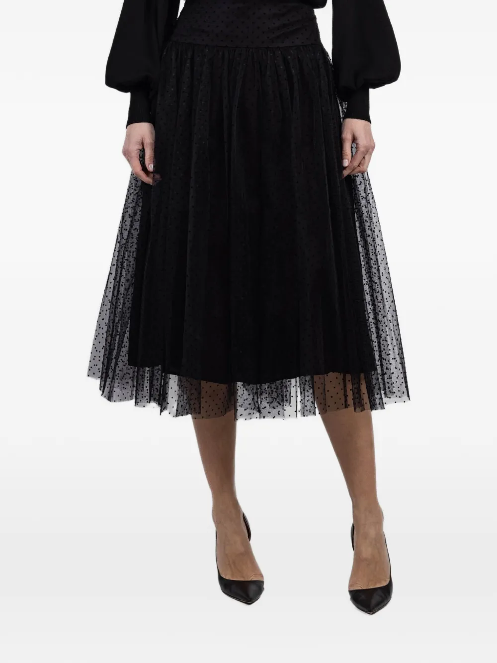 ZIMMERMANN Midi-rok met stippen Zwart