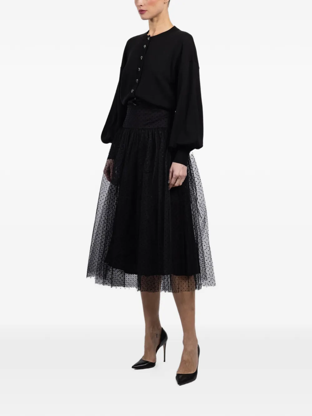 ZIMMERMANN Midi-rok met stippen Zwart