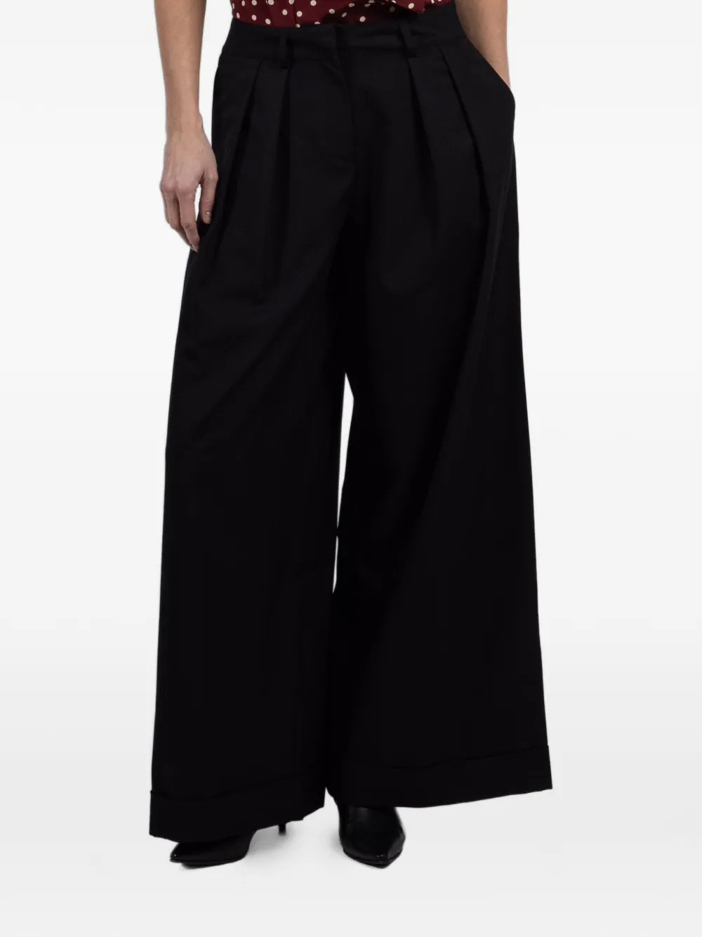 Françoise Mila pleated palazzo pants - Nero