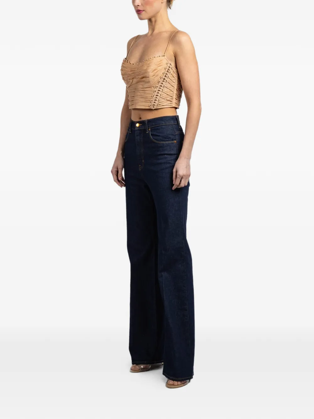  Zimmermann Rebellion Beaded Crop Top - Neutrals 