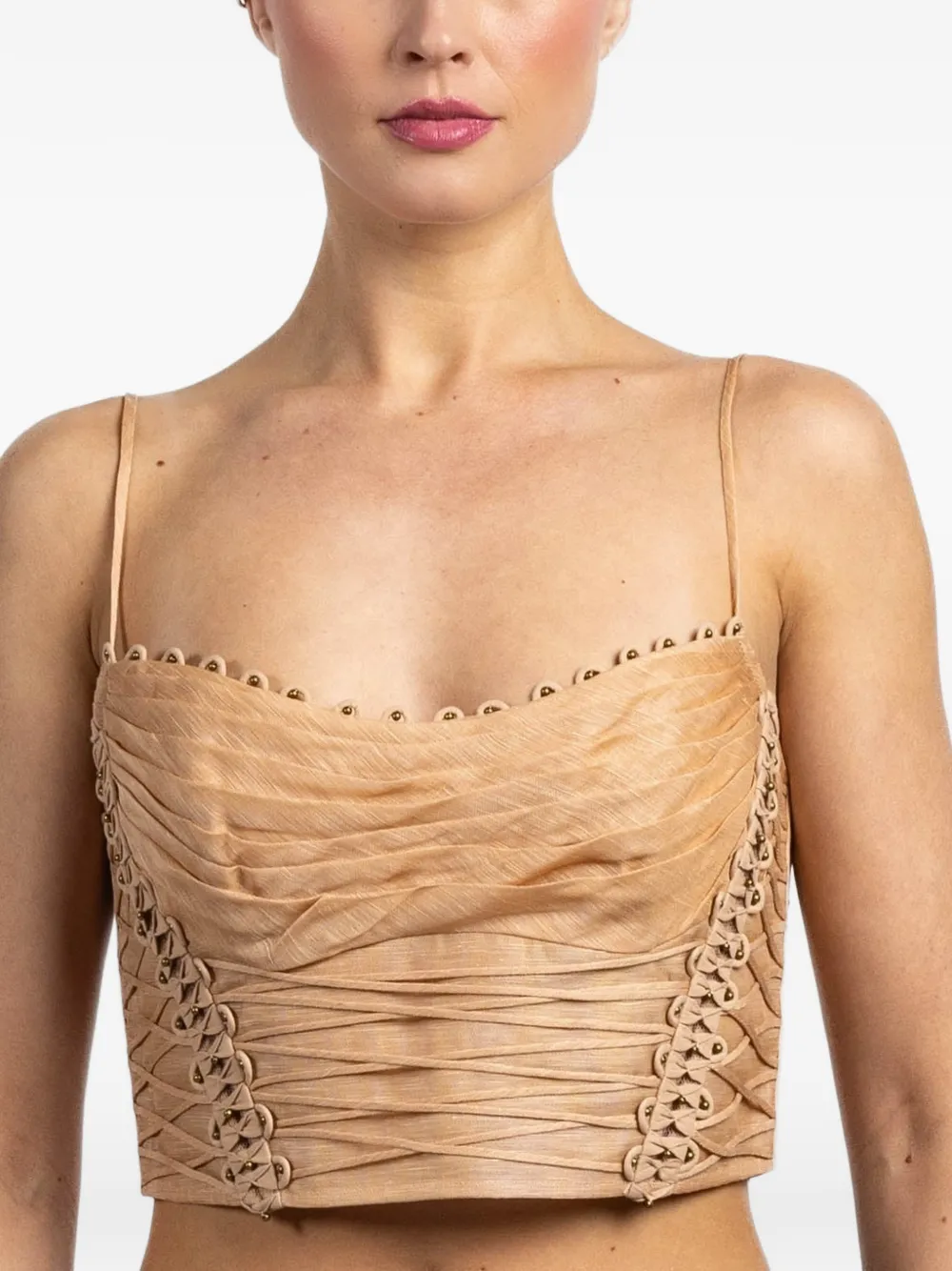 ZIMMERMANN Rebellion cropped top Beige