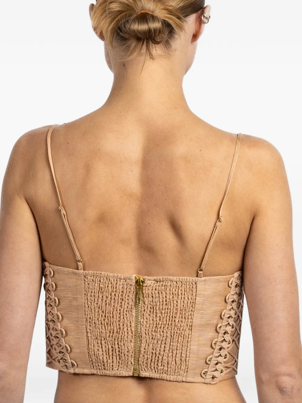 ZIMMERMANN Rebellion cropped top Beige