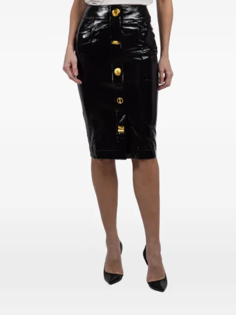 Françoise Bijou button midi skirt