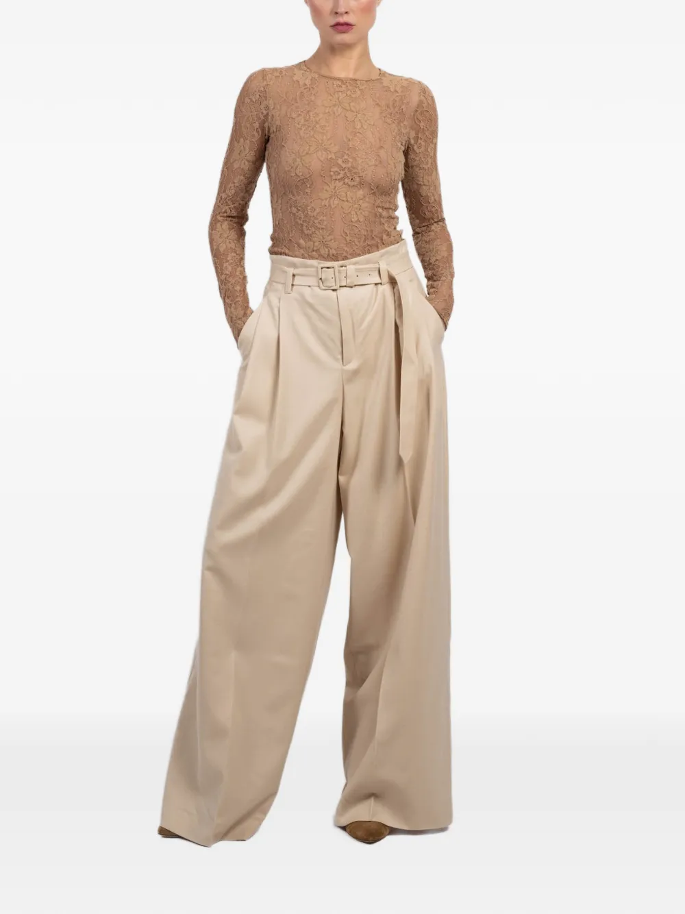 ZIMMERMANN belted trousers - Beige