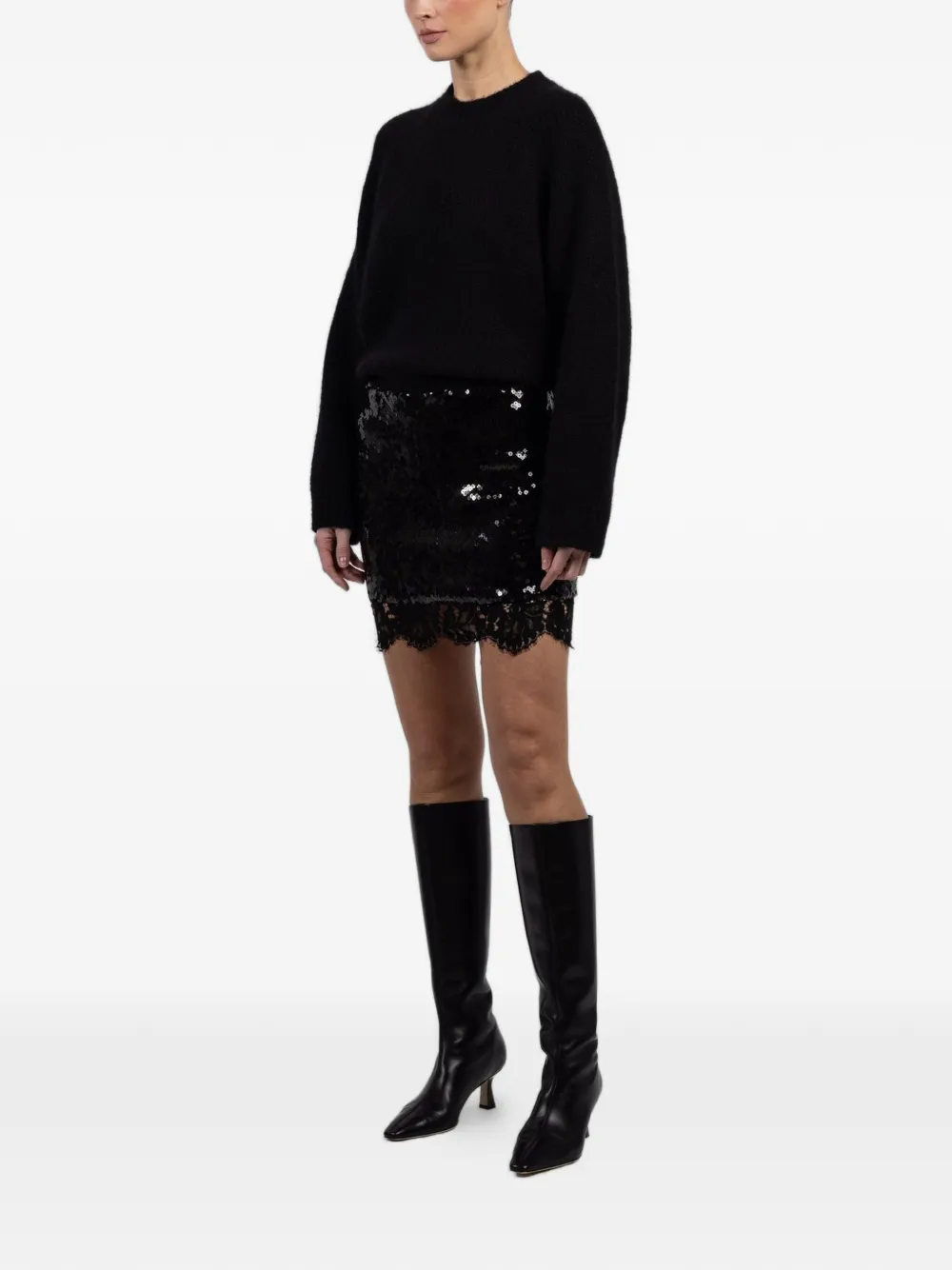  Françoise Jenny Lace Mini Skirt - Black 