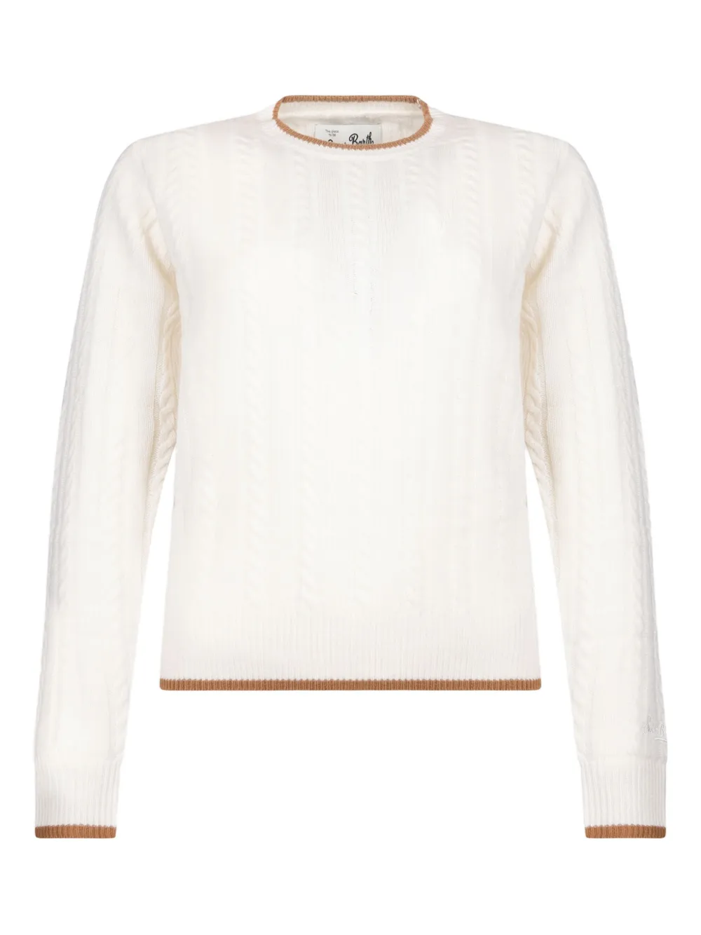 Mc2 Saint Barth Cable-knit Sweater In White