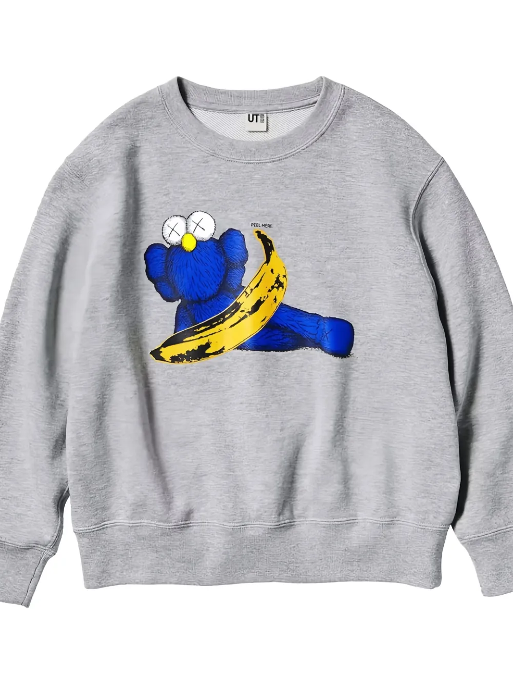 Kaws X Uniqlo Warhol Banana-graphic Sweatshirt In Gray