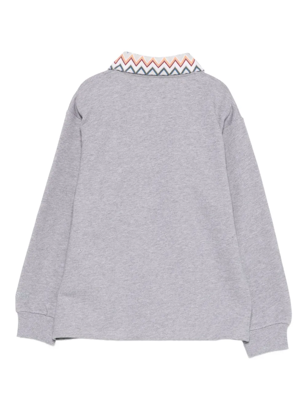 Missoni Printed-collar Polo Shirt In Gray