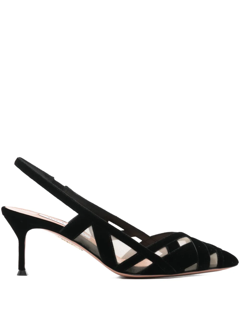 Aquazzura Wrap Me Up 65 geweven slingback pumps Zwart
