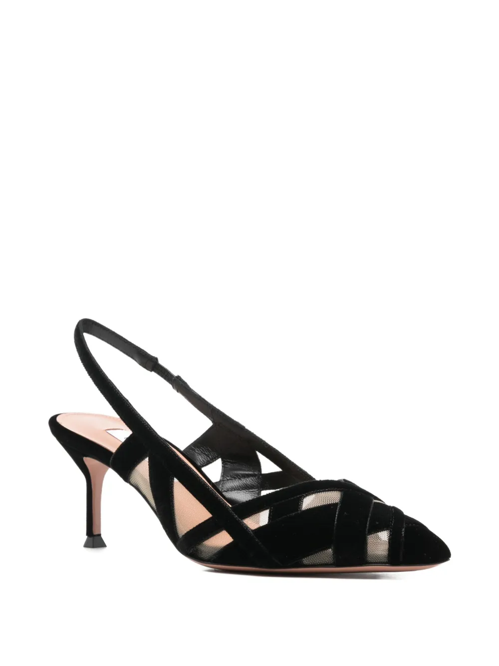 Aquazzura Wrap Me Up 65 geweven slingback pumps Zwart