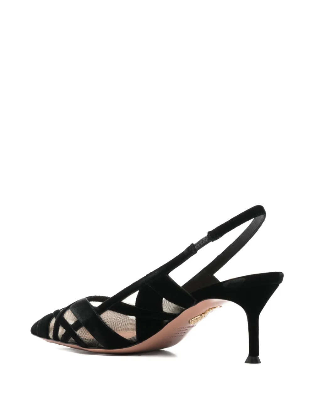 Aquazzura Wrap Me Up 65 geweven slingback pumps Zwart