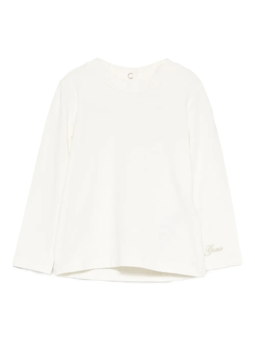 guess kids logo-embroidered top | Neutrals | Image 1