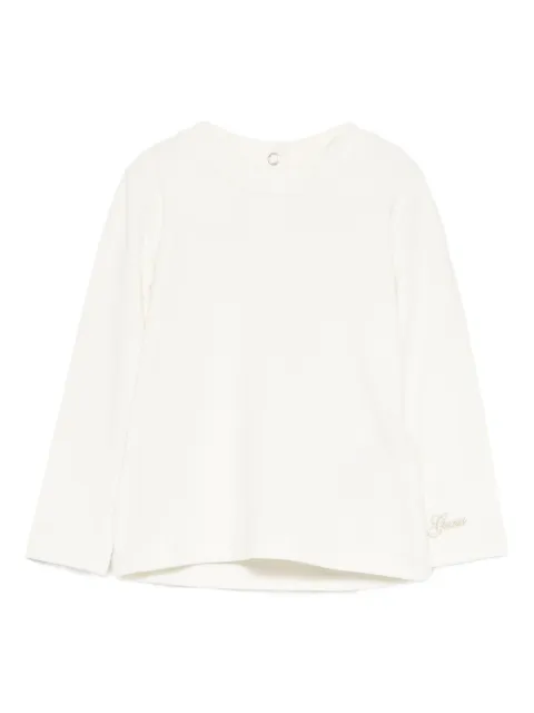 guess kids logo-embroidered top