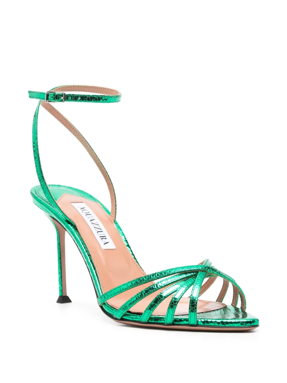 Aquazzura 85mm Pointed-toe Sandals In Green