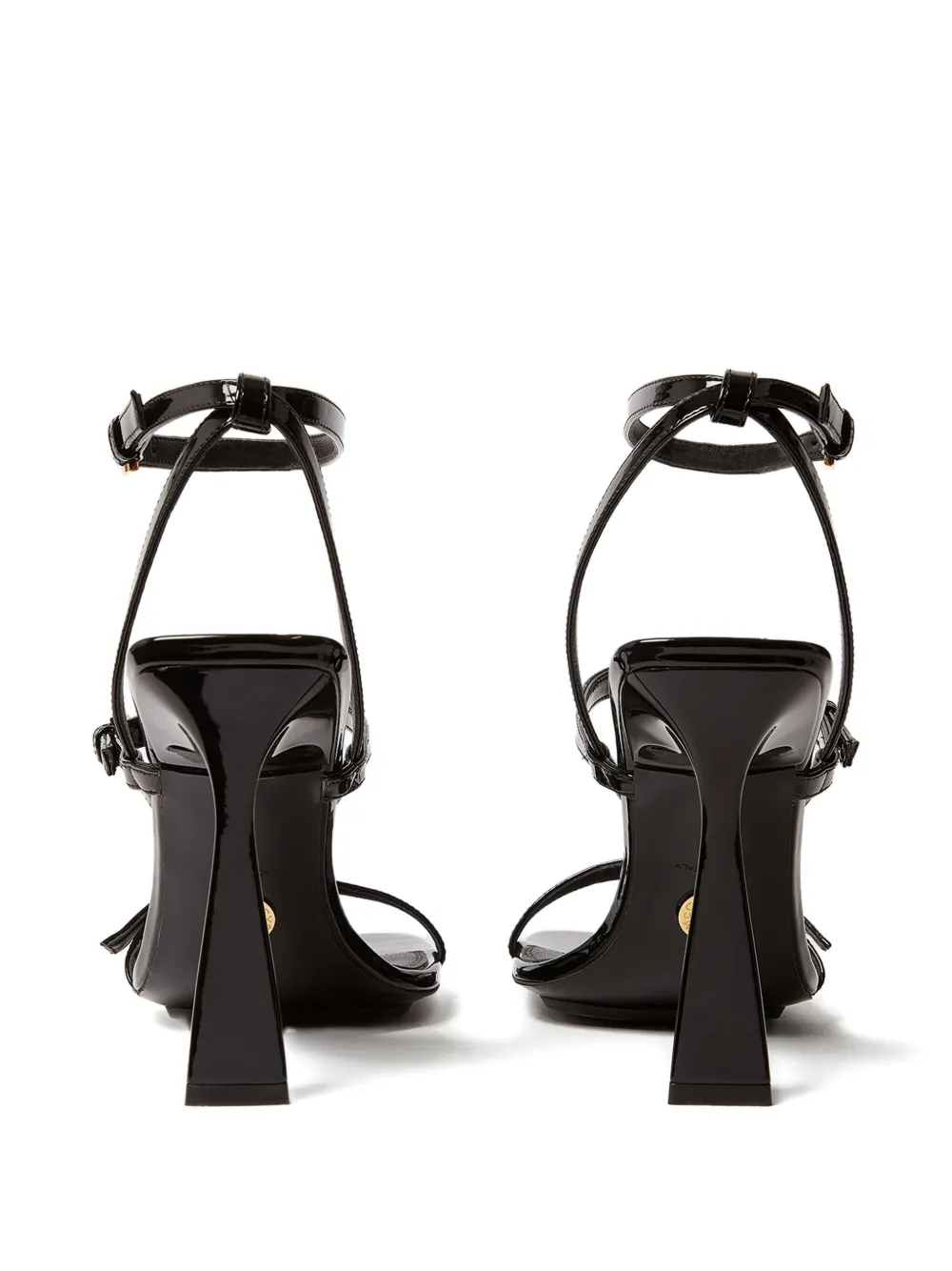 Stella Mccartney 103mm Elsa Patent Buckle Heeled Sandals In Black