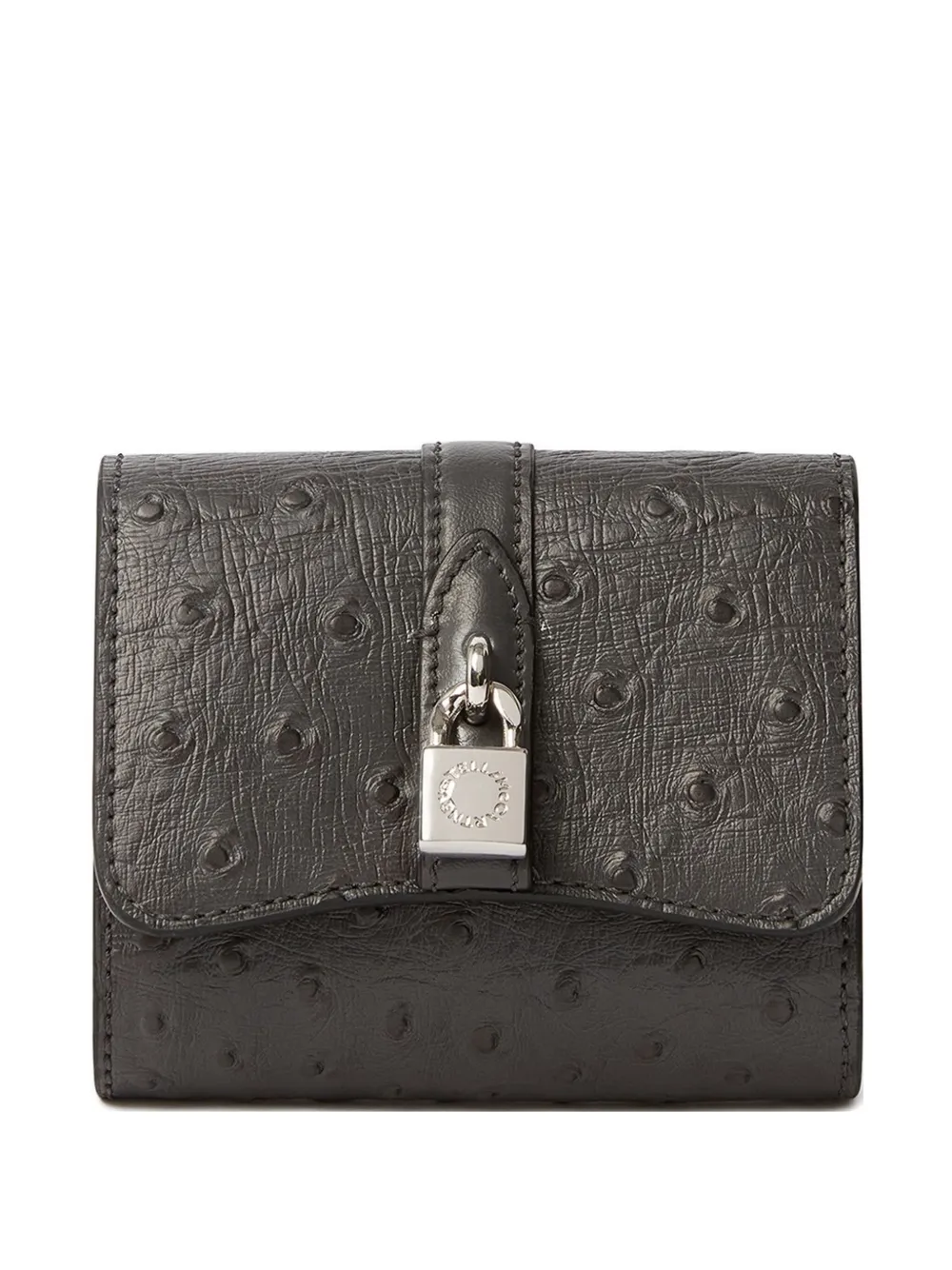 Stella McCartney Ryder padlock-detail textured bi-fold wallet | Grey | Image 1