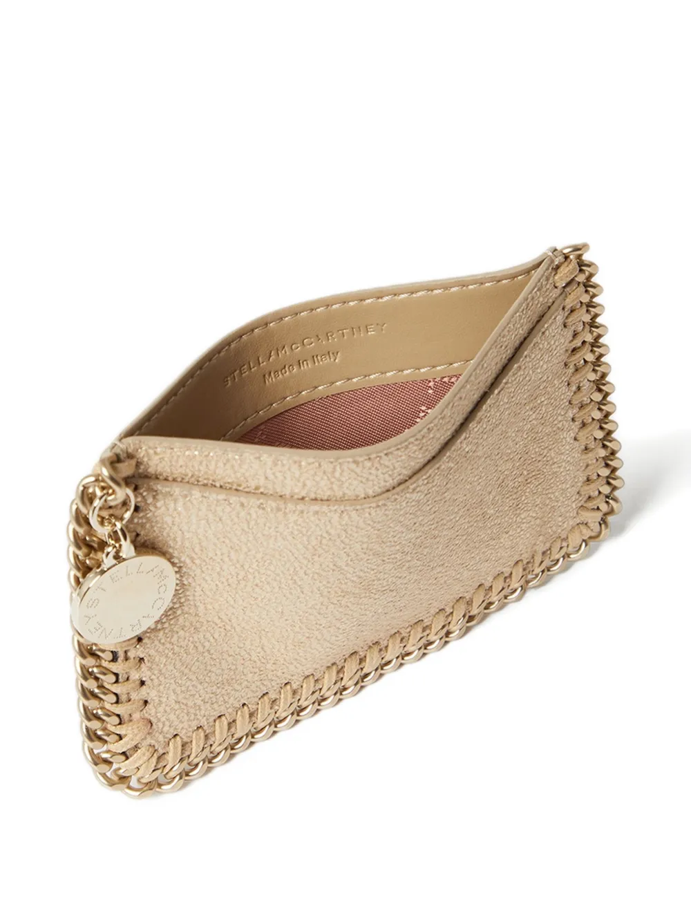 Stella Mccartney Falabella Chain-trim Cardholder In Neutral