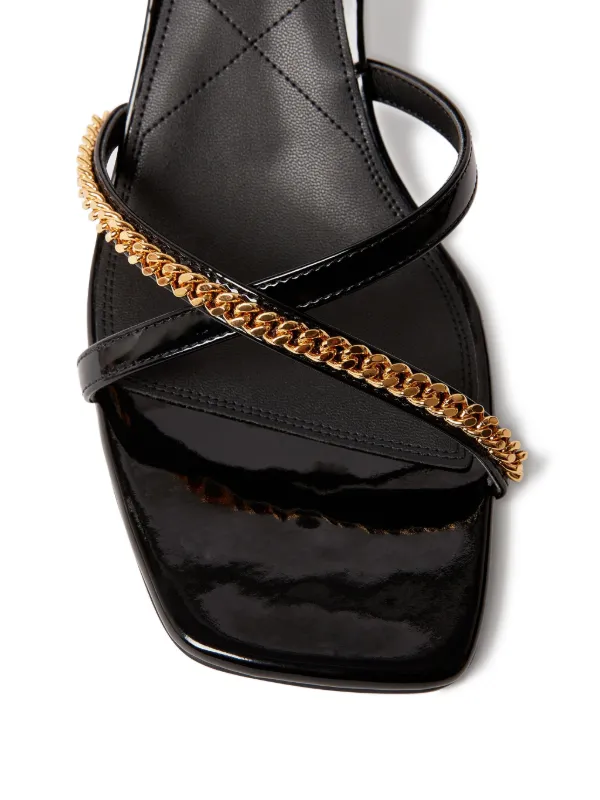 Stella McCartney Elsa chain-embellished Square Sandals | Black