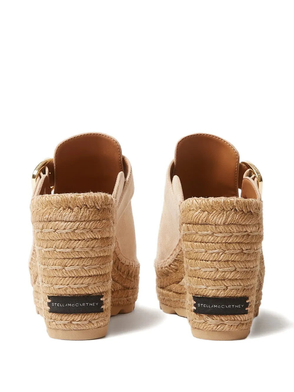 Stella McCartney Buckle espadrilles met sleehak Beige