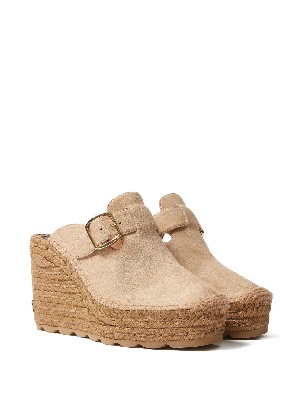 Stella McCartney Buckle espadrilles met sleehak Beige