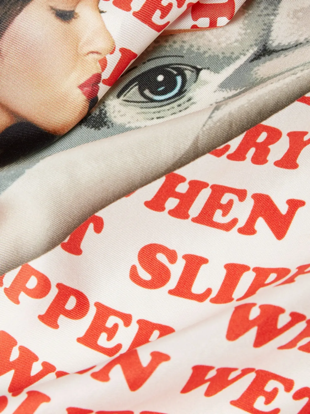 Stella McCartney Slippery when wet zijden sjaal - Beige