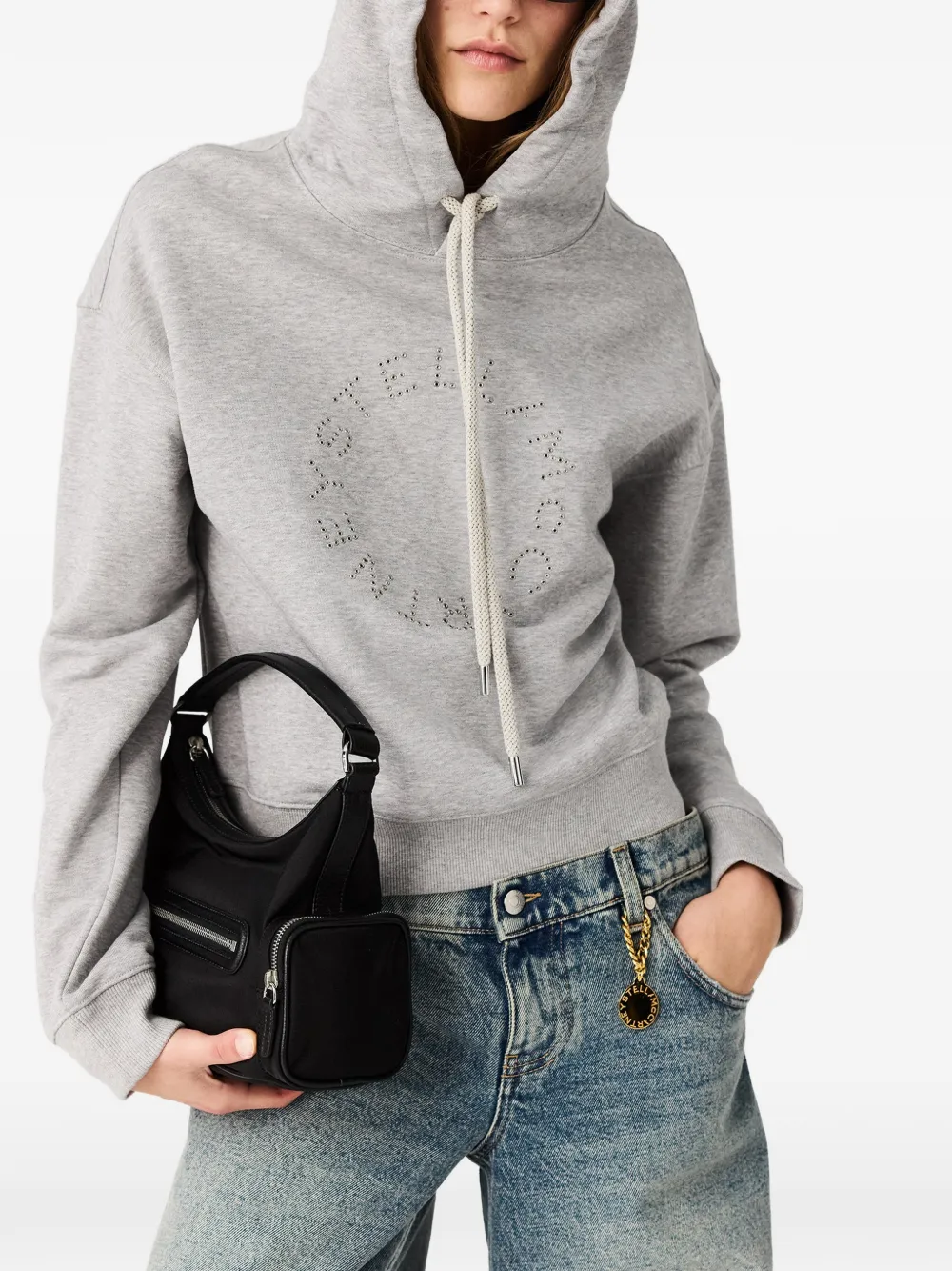 Stella McCartney Schoudertas met rits en zak - Zwart