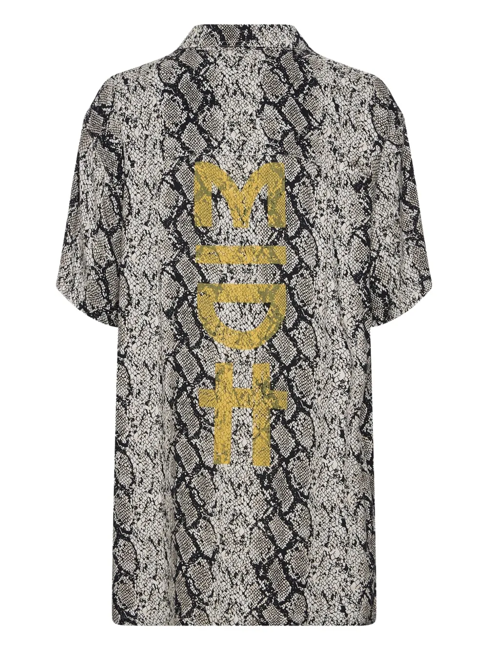 One Teaspoon Snake-print Short-sleeve Shirt In Gray