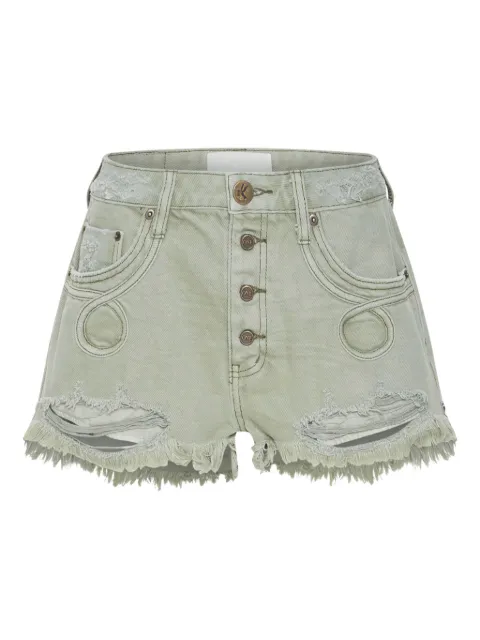 One Teaspoon Le Wolves Le Loop buttoned frayed shorts