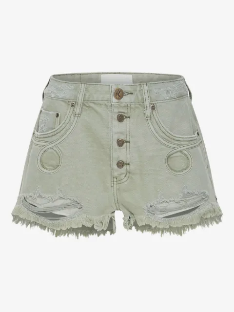One Teaspoon Le Wolves Le Loop buttoned frayed shorts