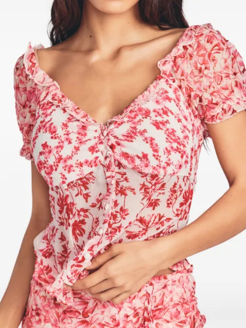 LoveShackFancy Bryant floral ruffled shirt