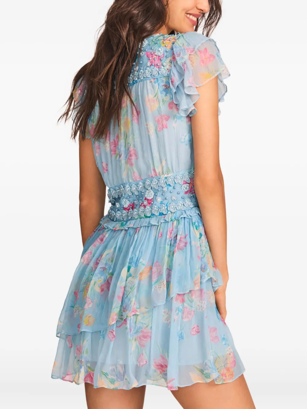 LoveShackFancy Marisela midi dress - Blauw