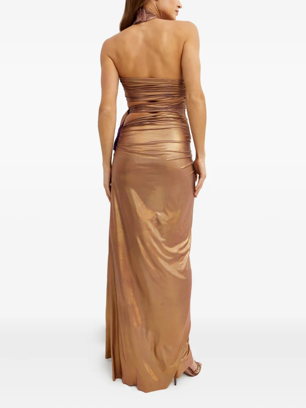 Bronx and Banco Cleopatra maxi-jurk met gekruiste bandjes en ringdetail Bruin