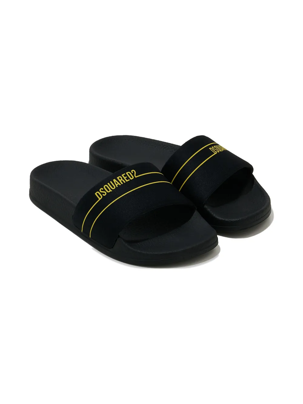 DSQUARED2 KIDS Teenslippers met logo-bandje Zwart