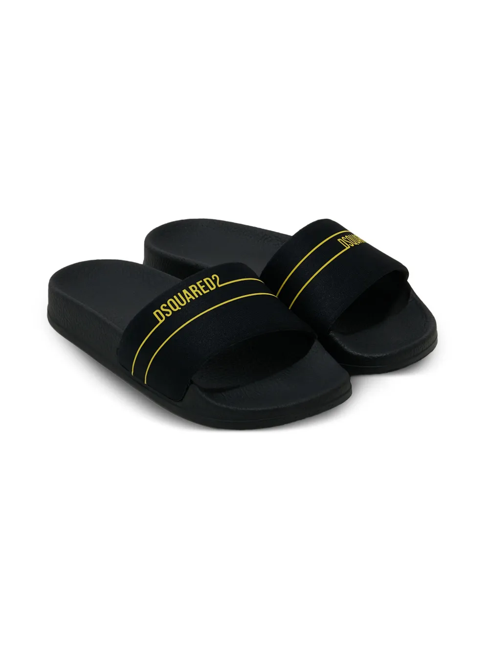 DSQUARED2 KIDS flip flops con logo en la correa | negro | Image 1