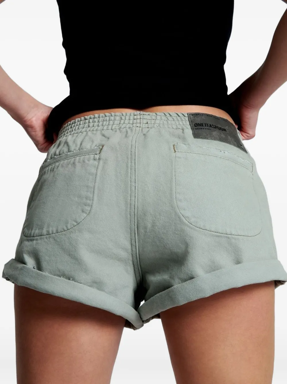 One Teaspoon Elastische shorts Groen