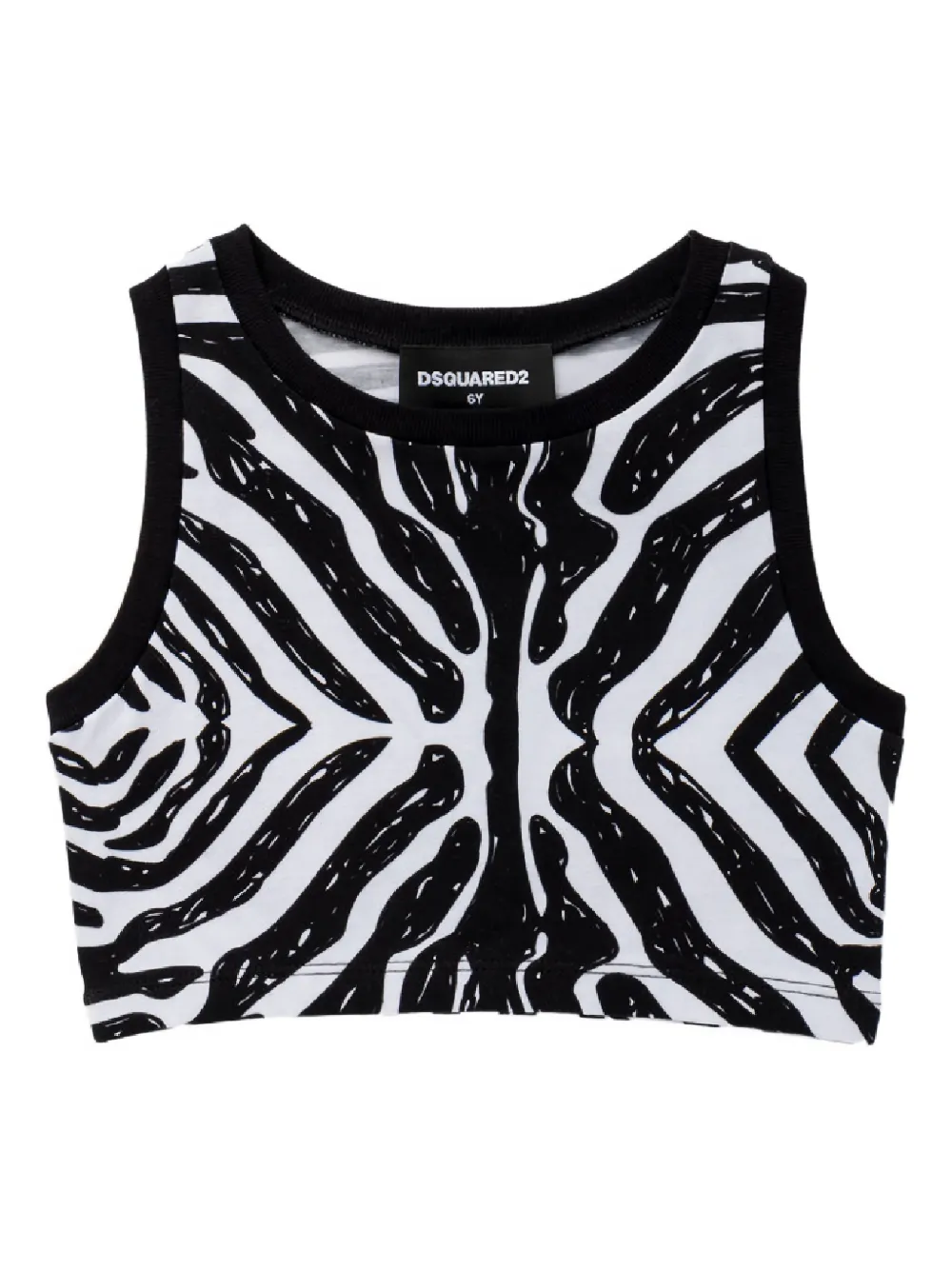 Dsquared2 Animal-print Tank Top In Black