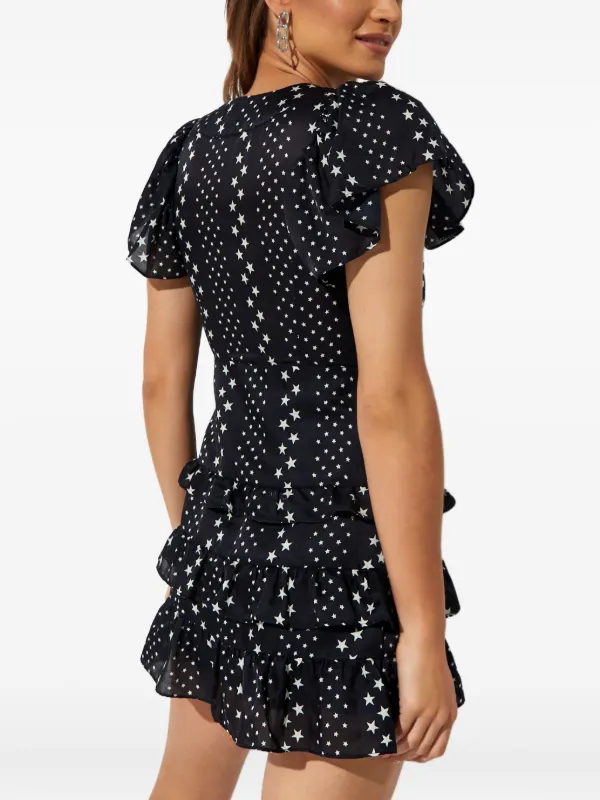 loveshackfancy black mini dress Love Shack Fancy Ambessa Embellished Organza Mini Dress  Narcissus  Gainesville