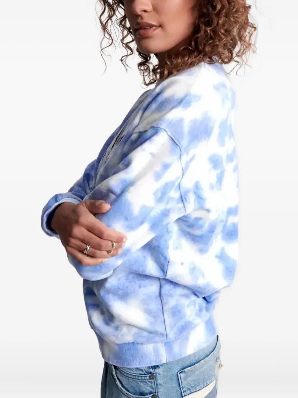 One Teaspoon Sweater met ronde hals en tie-dye effect Blauw