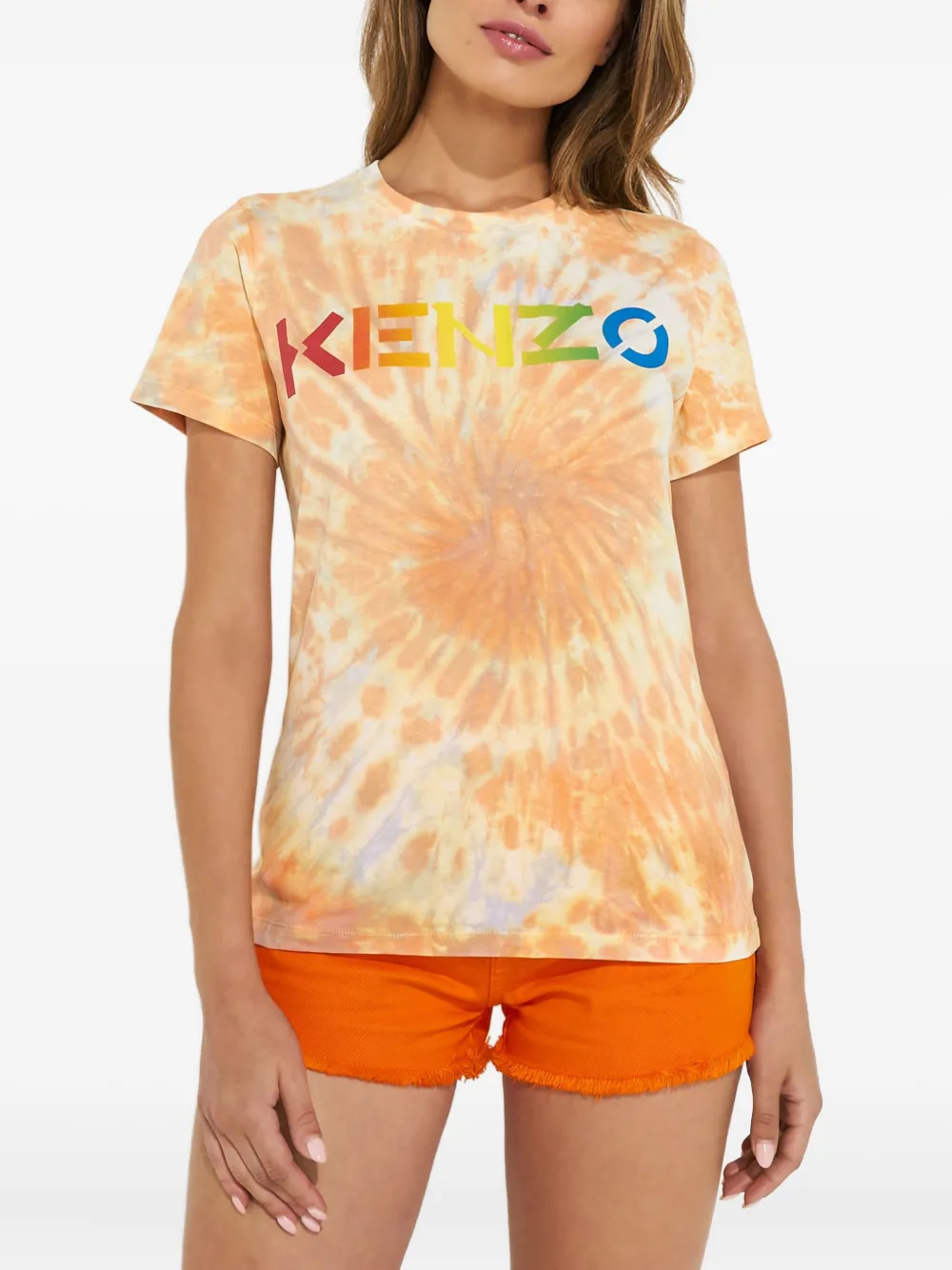Kenzo logo tie-dye T-shirt - Arancione