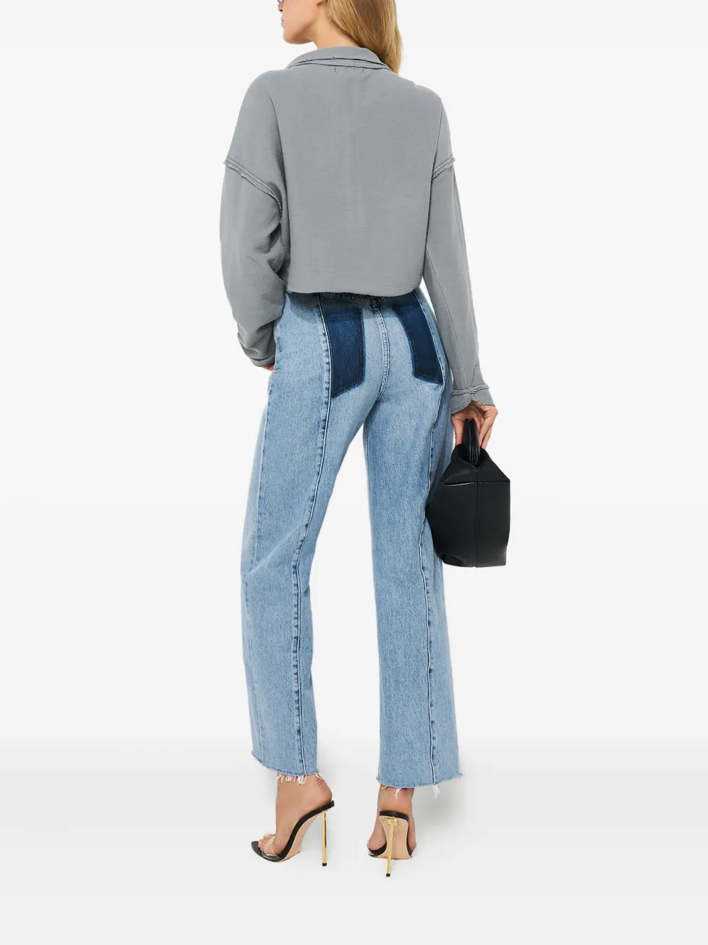 Free People Cropped sweater Grijs